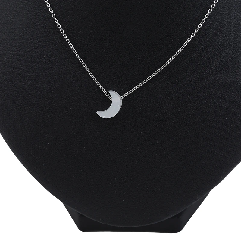 Мода Смола Кристалл из опала синяя луна ожерелье с подвеской в виде полумесяца