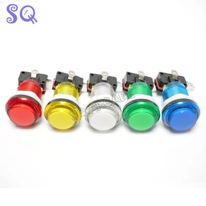 Кнопка аркадная, 33 мм, светодиодный микропереключатель, мгновенная подсветка, 5 В12 В