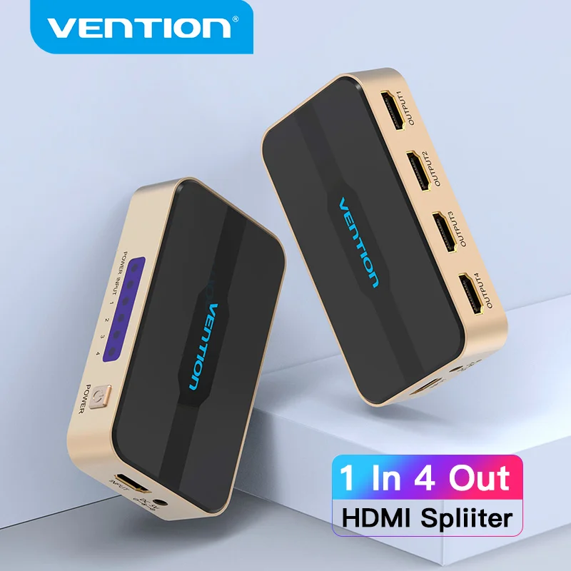 Vention HDMI коммутатор 1x2 1x4 Сплиттер 4K 1 вход 4 выхода переключатель с питанием для XBOX