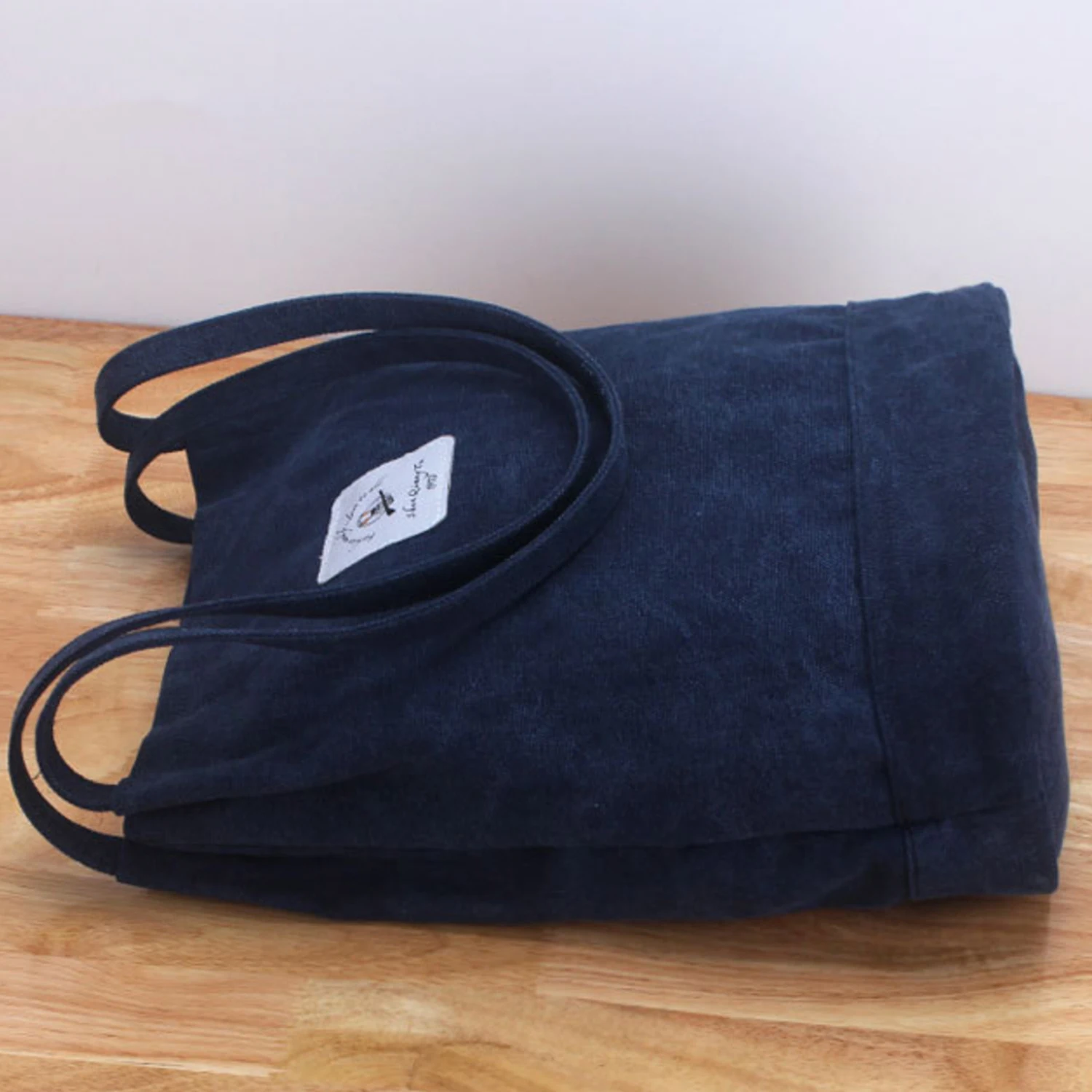 Casual Canvas Bag Women Portable Tote Shoulder Shopping Bags Multifunction Reusable Shopping Bag Large Capacity Pack Solid Bolsa