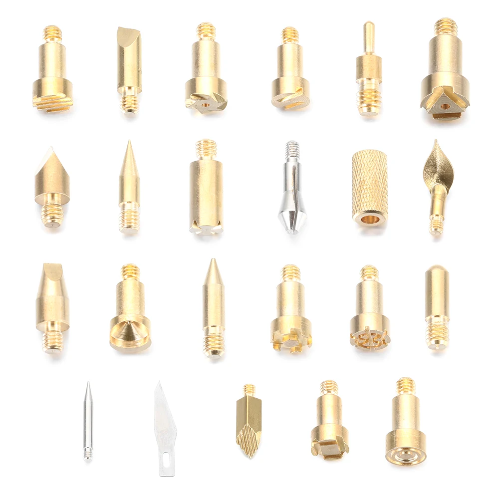 23 шт. латунные наконечники паяльник набор инструментов дровяная маркировка