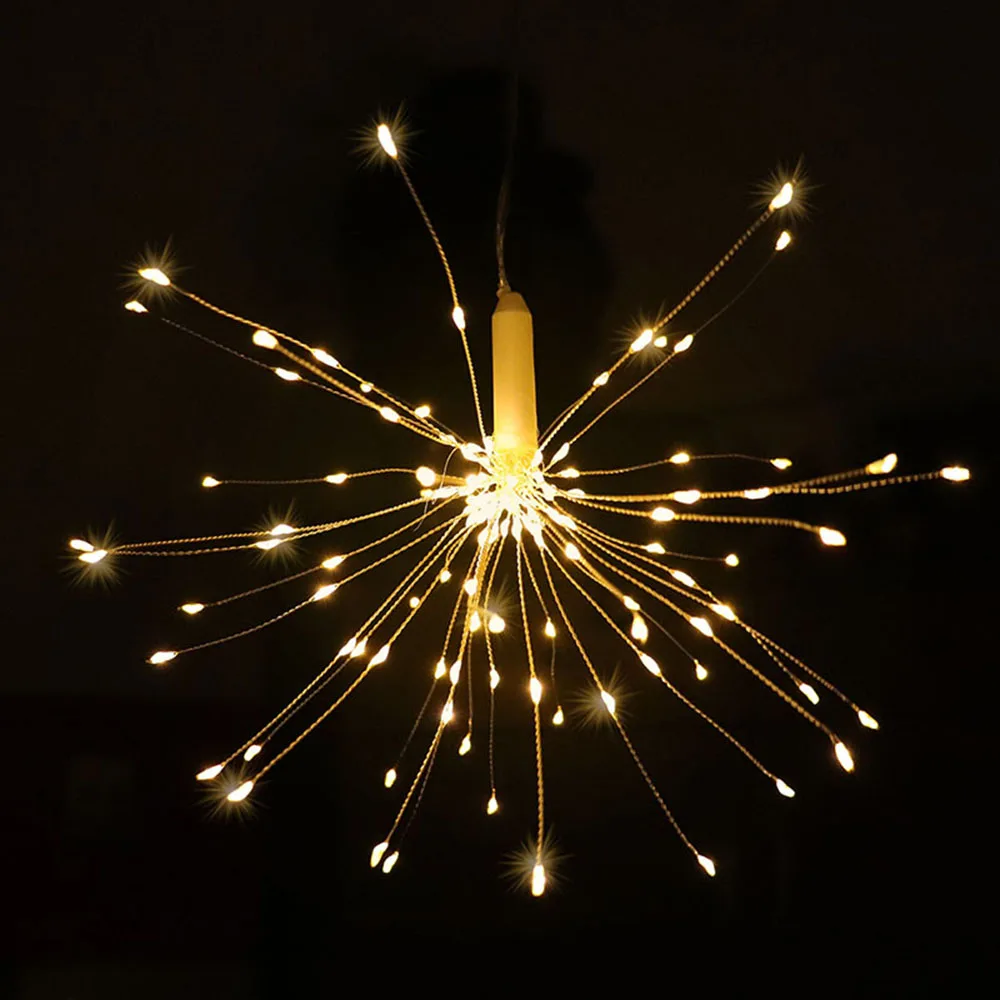 

Festival Hanging Starburst String Lights 100-180 Leds DIY firework Copper Fairy Garland christmas lights outdoor Twinkle Light