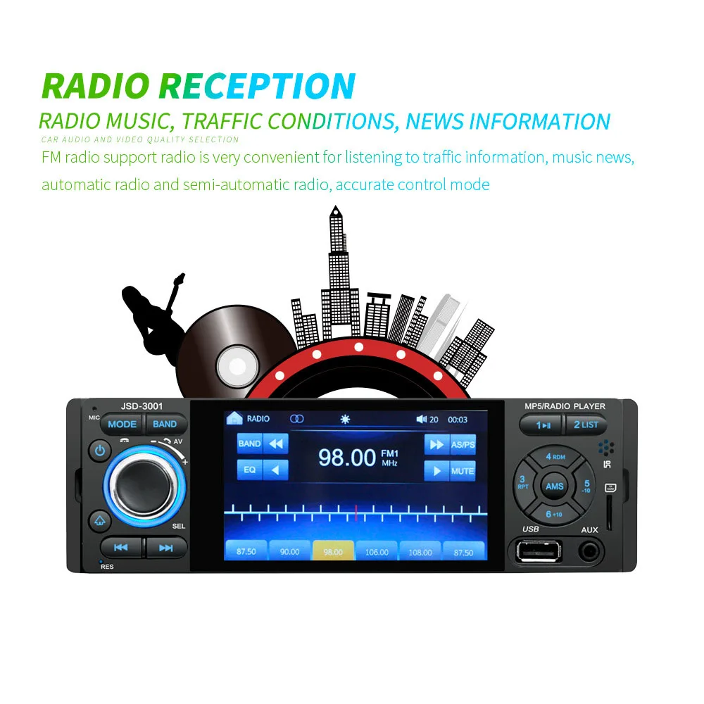 

New Car Radio 4.1 inch Touch Screen Audio Mirror Link Stereo Bluetooth Rear View Camera High-quality MP5 Player Car Accessories