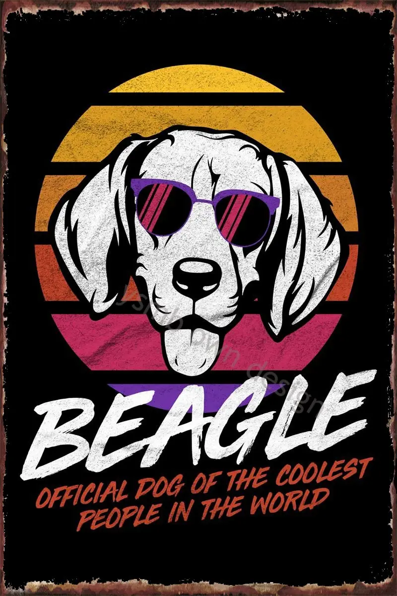 

Coolest Dog Beagle Tin Plates Wall Decor Room Decoration Retro Vintage Metal Sign Tin Sign For Art Man Cave Cafe Pub Home Club