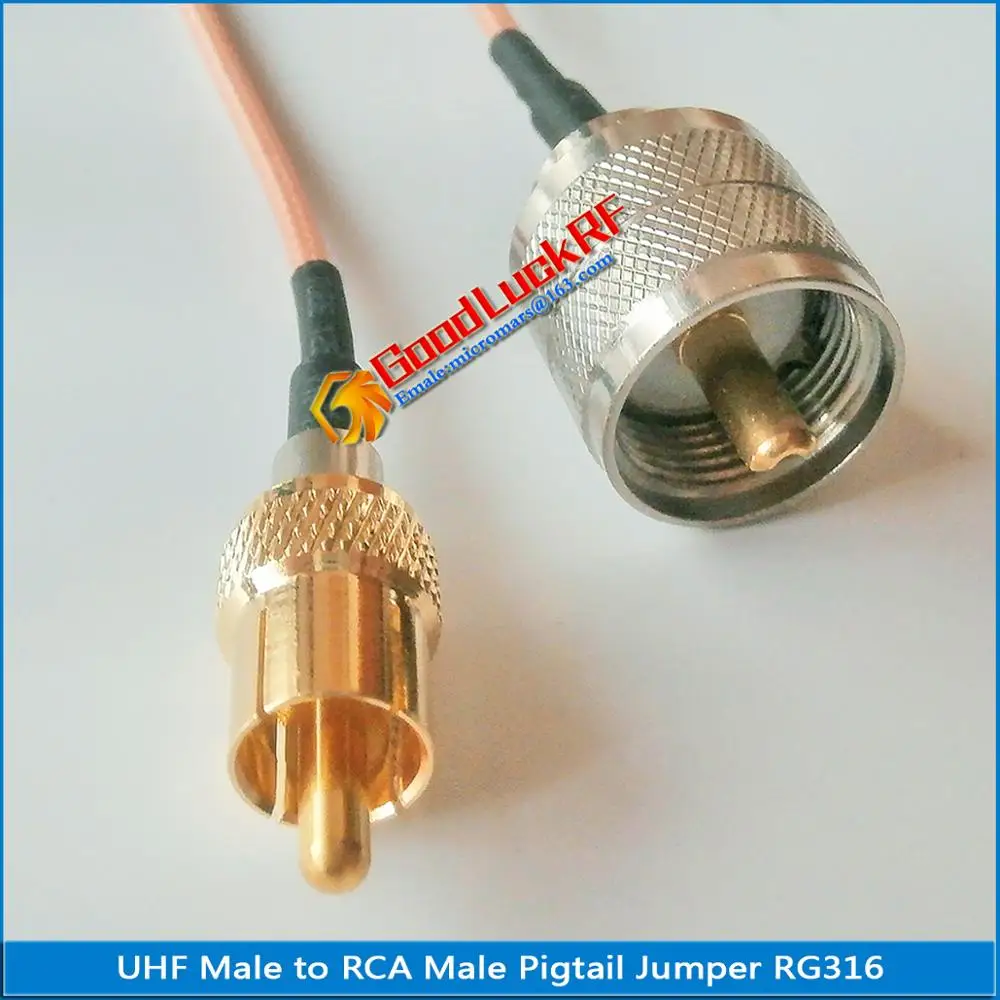 1 шт. высококачественный PL259 SO239 UHF штекер-RCA штекер - RCA RF Разъем Pigtail Jumper RG316