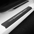 Для Renault Dacia Sandero тюнинг автомобильные аксессуары 4 шт. Автомобильная дверь наклейка для порога Авто углеродное волокно наклейка углеродное автомобильное украшение
