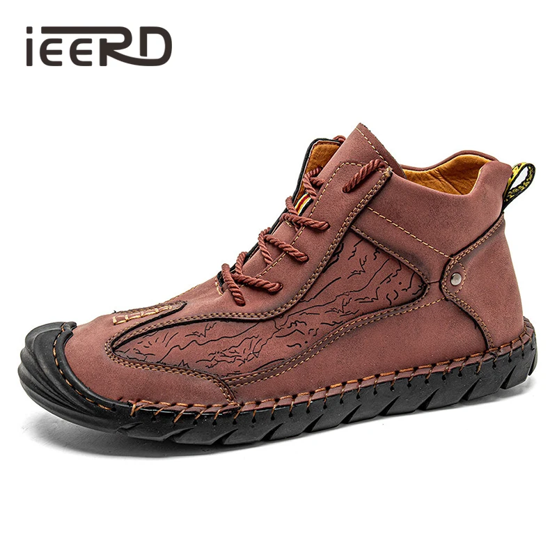 

Hand-stitching Microfiber Leather Shoes Men Breathable Work Shoe Retro Soft Leather Casual Shoes Hot Sale Men Footwear