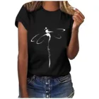 Женская летняя футболка, черная Повседневная футболка с принтом в виде стрекоз, уличная одежда в стиле Харадзюку, футболки с коротким рукавом и круглым вырезом, размера плюс