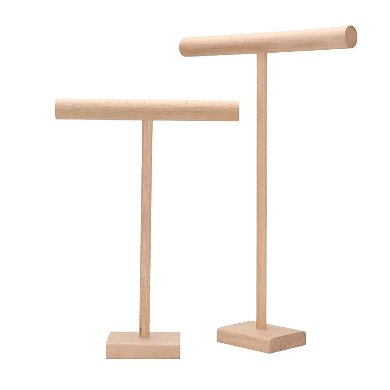 

2 Pcs Hanging Necklace Display Rack Nordic Vertical Solid Wood Jewelry Rack Household Storage Necklace Rack