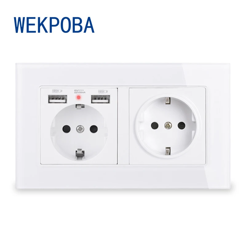 WEKPOBA европейская русская испанская стандартная настенная розетка с заземлением