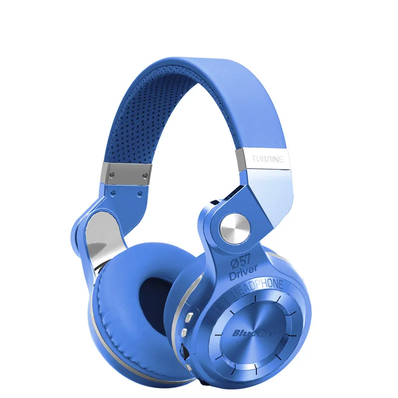 Bluedio T2+ Bluetooth наушники складные накладные наушники BT 4.1 с поддержкой FM и SD карты функции беспроводные гарнитуры с микрофоном - Цвет: New version blue