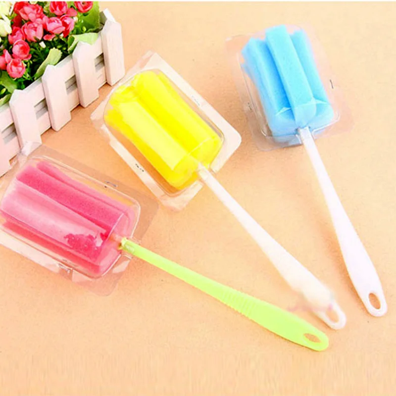 

1pc Kitchen Durable Bottle Cup Brush Long Handle Milk Bottle Baby Pacifier Cup Sponge Cleaning Brush Kitchen Accessories Tool