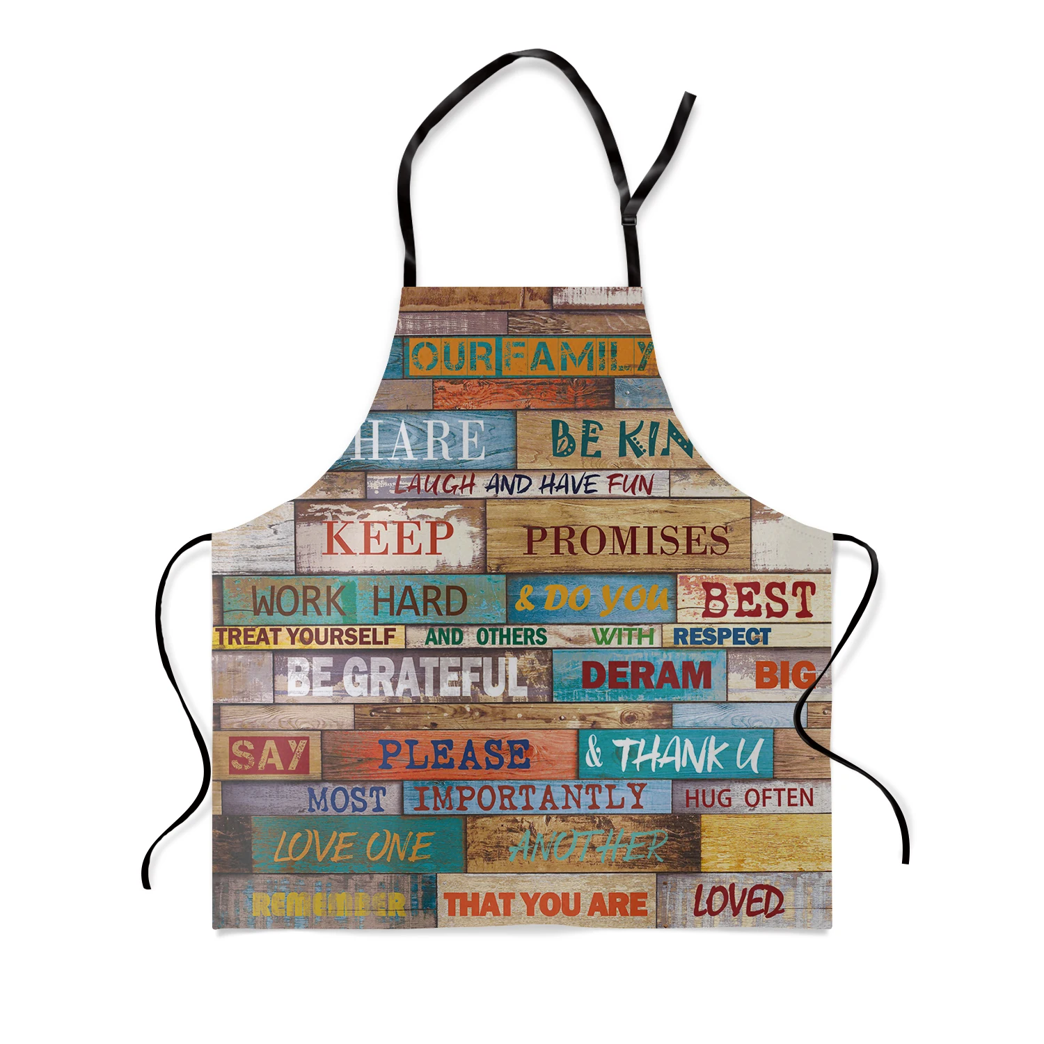 Винтажная деревянная доска Семейные правила кухонные женские фартуки Детская