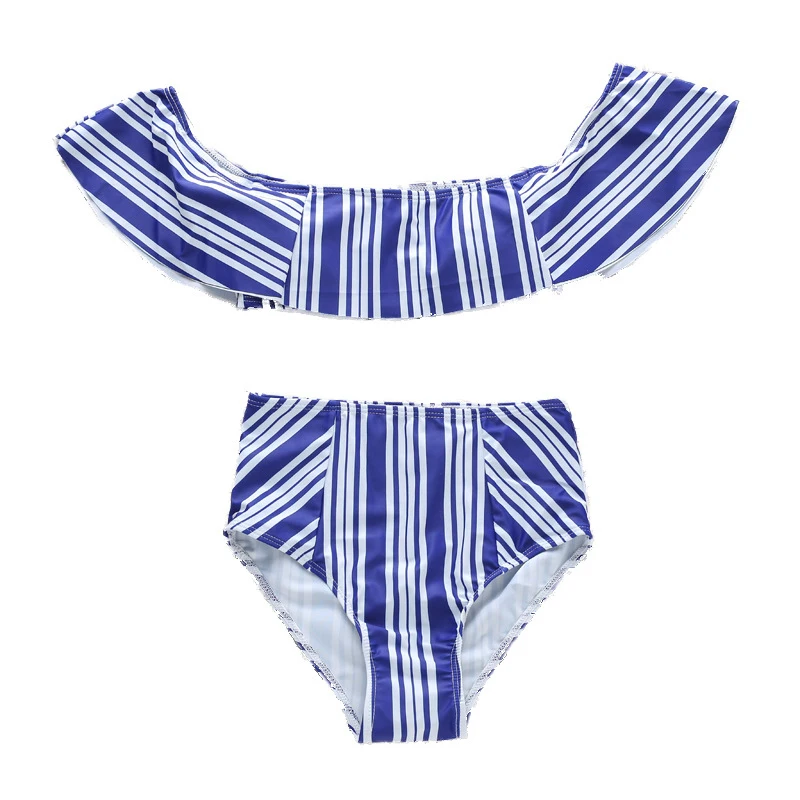 

New Ladies Swimsuit Fresh Print Ruffled Tube Top Bikini Swimsuit High Waist Swimsuit Summer Beach Push Up Swimsuit Suit