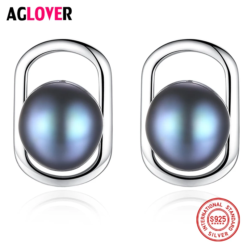 Женские серьги-гвоздики с жемчугом серебро 925 пробы | Украшения и аксессуары