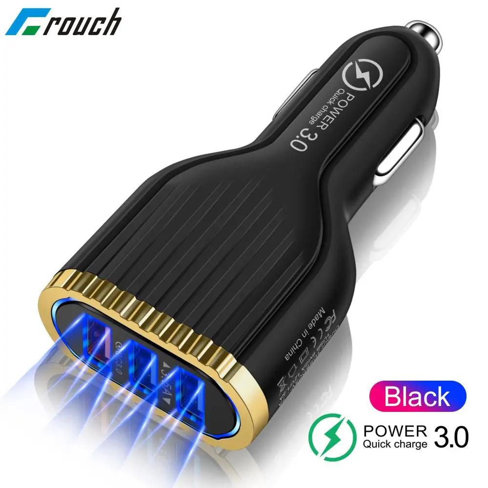 Приседать 3 порты Quick charge 0 USB Автомобильное зарядное устройство для Xiaomi Samsung iPad iPhone
