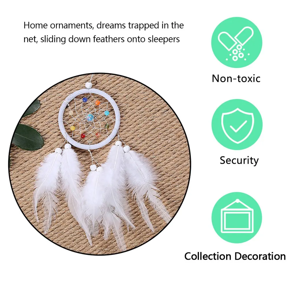 

Girl Heart Dream Catcher National Feather Decoration Ornaments Lace Ribbons Circular White Room Decor Dreamcatcher Dream catcher