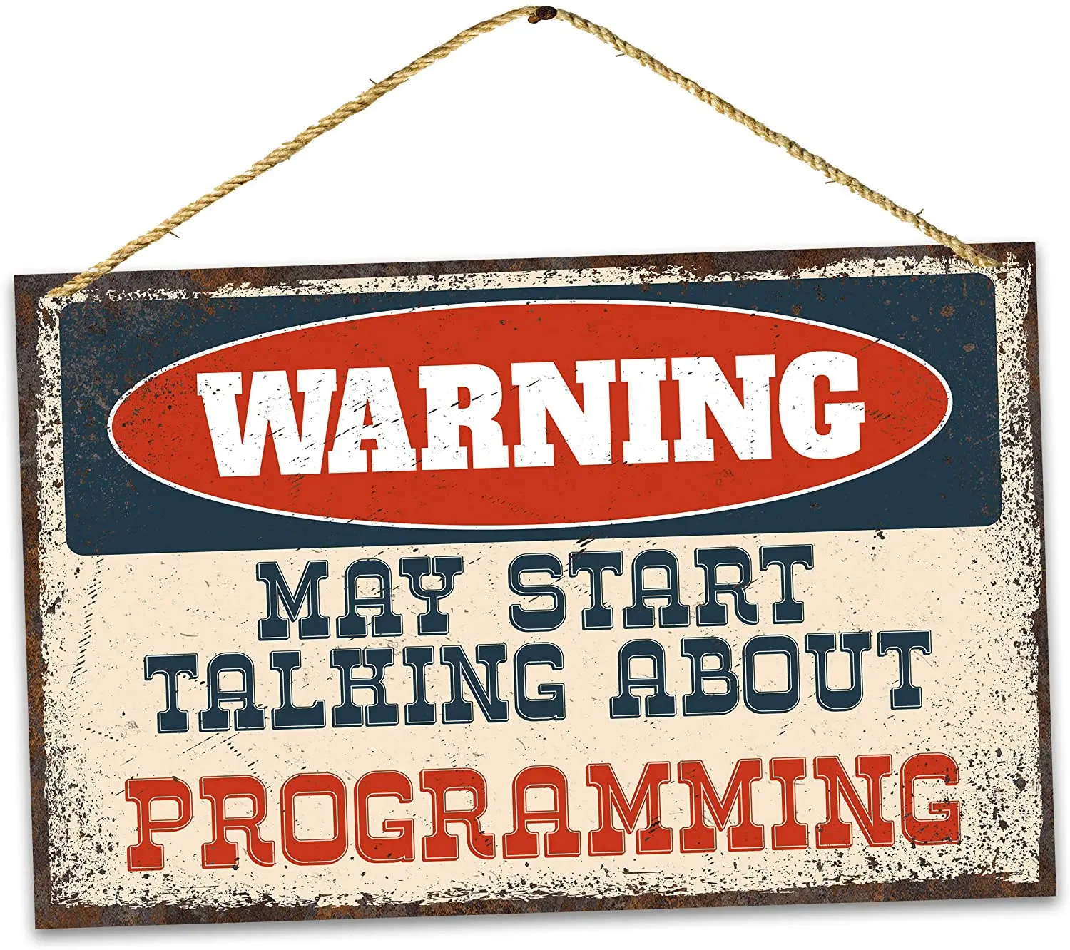 Warning Programming - Rectangle Signs High Intensity Grade Metal Waterproof Weather Resistant Easy to Mount 8&quotx12&quot | Дом и сад