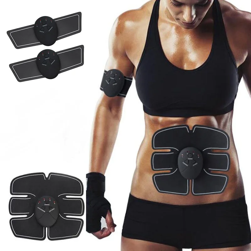 Стимулятор мышц EMS беспроводной умный фитнес-тренажер с наклейками для брюшного