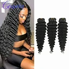 Перуанские пряди глубоких волн с застежкой, натуральные черные волосы для наращивания, человеческие волосы Remy 8-30 дюймов