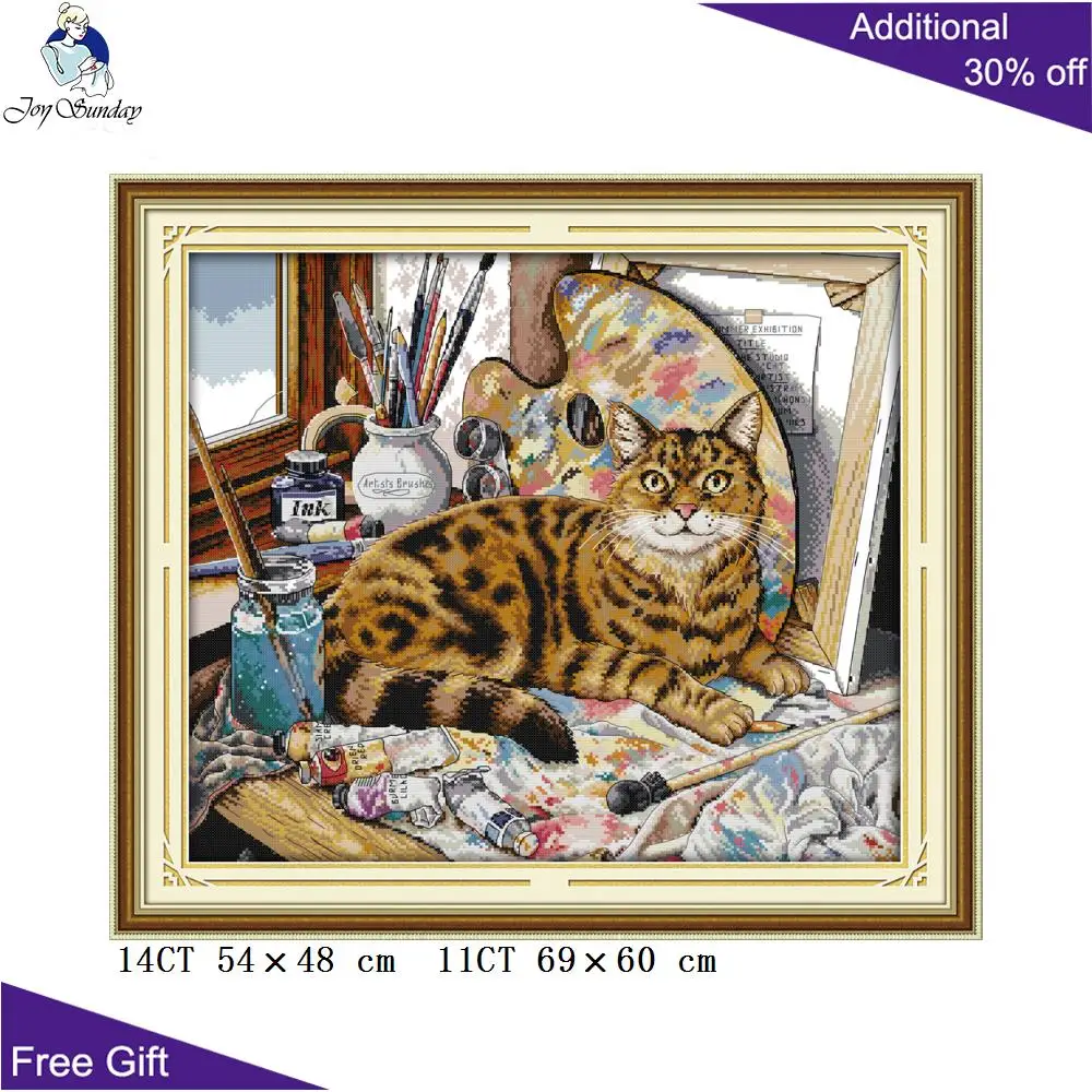 Joy Sunday домашний декор в виде животных D769D770D771 сонный Кот и картина маслом Рыбалка