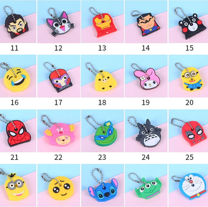 

1 шт. модный мультяшный силиконовый чехол для ключей с защитой от пыли, органайзер, товары для дома, защитный чехол для ключей, брелок для клю...