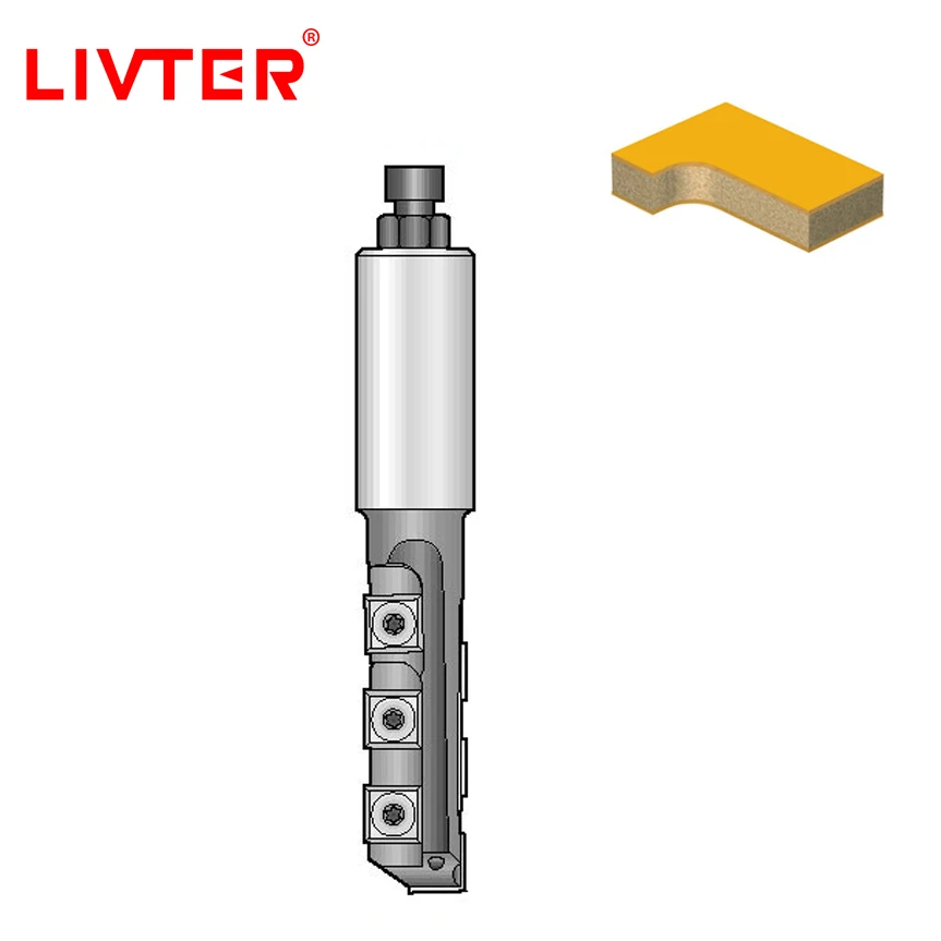 LIVTER одноразовый вставной прямой Фрезерный резак с 2 канавками и центральным