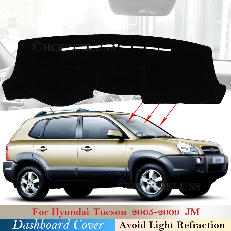Крышка приборной панели защитная накладка для Hyundai Tucson 2005 2006 2007 2008 2009 JM
