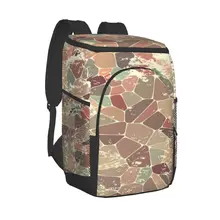 Protable Insulated Thermal Cooler Waterproof Lunch Bag Retro Mosaic Geometric Picnic Camping Backpack Double Shoulder Wine Bag
