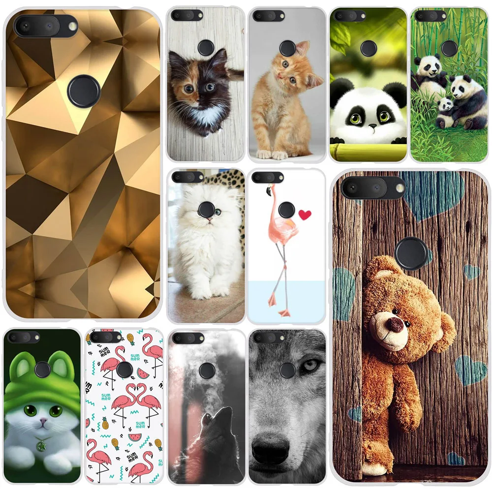 Чехол для Alcatel 1S 2019 мягкий силиконовый чехол из ТПУ с милыми кошками пандами