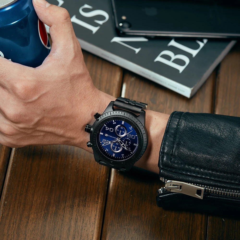 

MINI FOCUS Business Watches Men Luxury Top Brand Chronograph Quartz Watch Man Waterproof Stainless Steel Strap Wristwatch MF0230