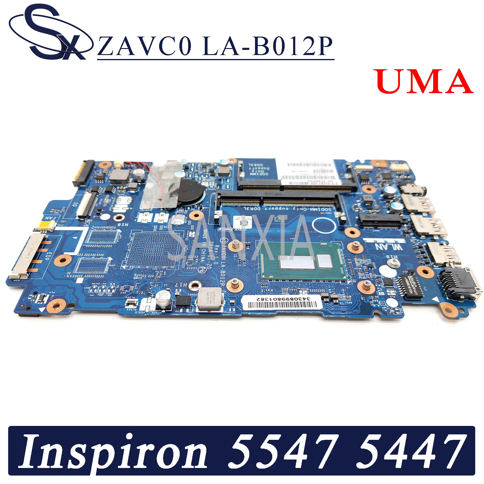 KEFU LA-B012P     Dell Inspiron 15-5547 14-5447    I3-4005U UMA