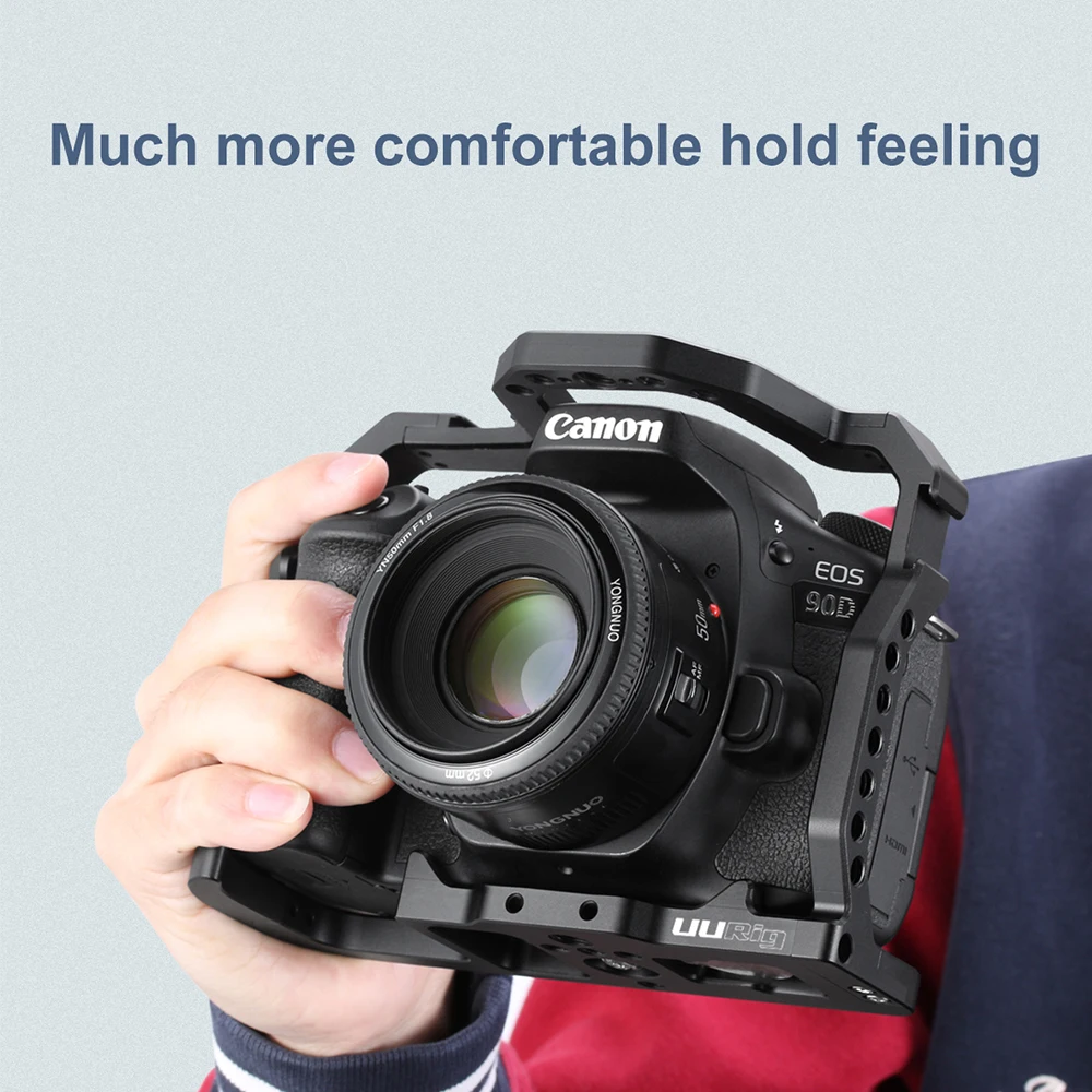 Клетка для камеры UURig из алюминиевого сплава Canon EOS 90D/80D/70D DSLR Rig с холодным башмаком
