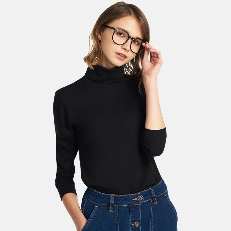 THREEGUN термобелье топы женские рубашки с высоким воротником Повседневная