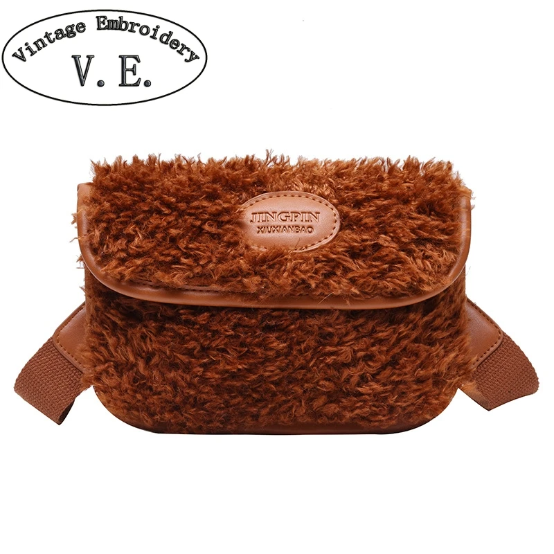 Новинка зимы 2019 женские сумки мессенджеры плюшевые модные через плечо из овечьей