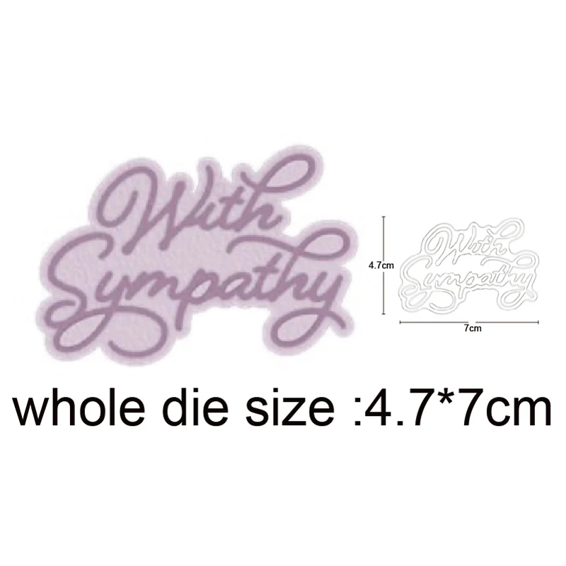 2021 New Metal Dies Words With Sympathy cutting dies and stamps DIY Scrapbooking Stencils Album Cards Making Embossing | Дом и сад