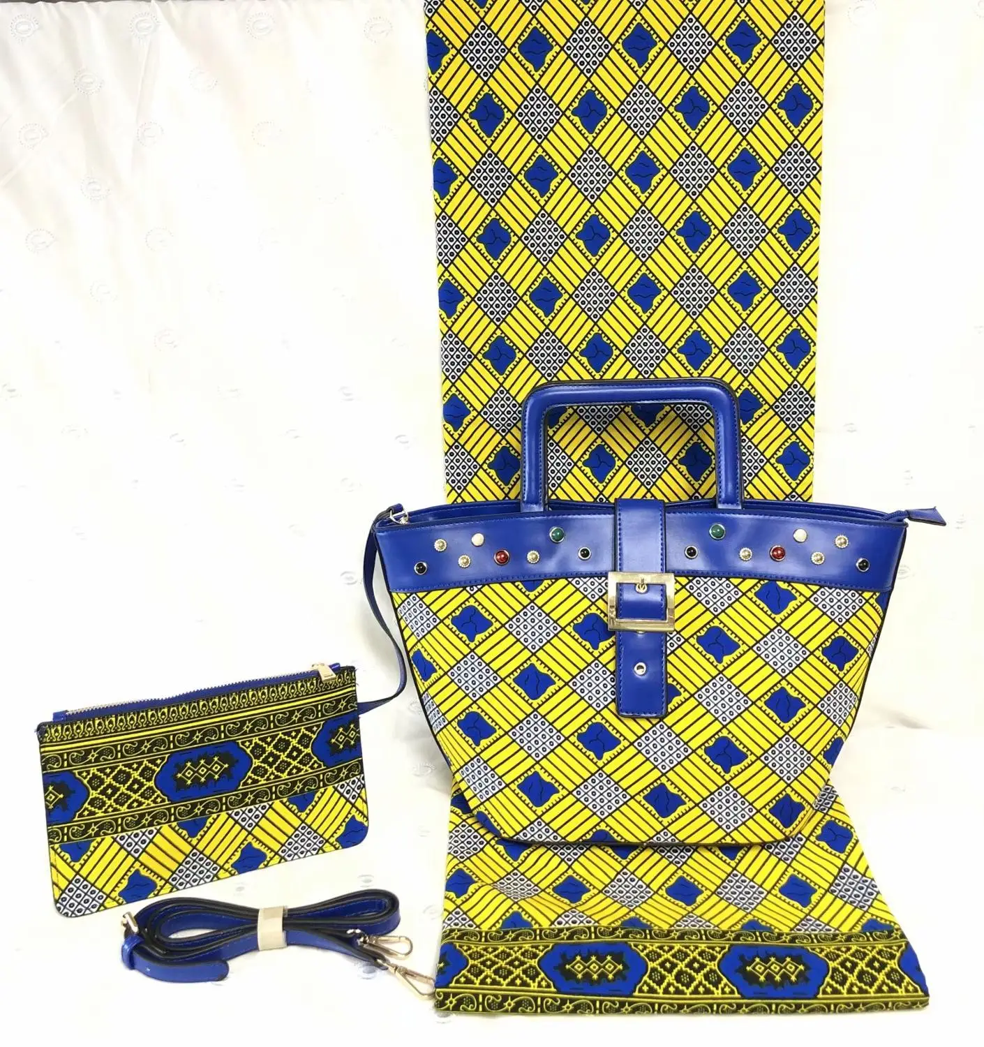 (3 шт./компл.) Африканская мода дизайн в Гане вощеная ткань женская сумка для