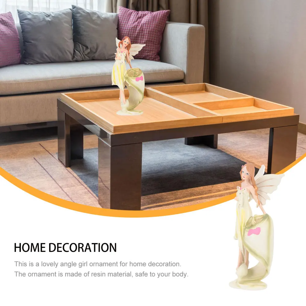 

1pc Desktop Decoration Resin Angel Girl Adornment Creative Girl Shape Statue