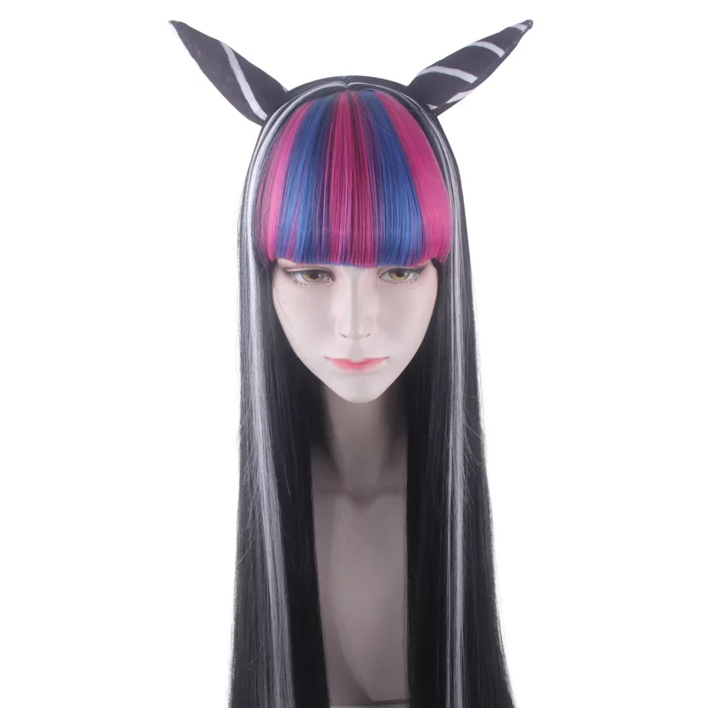 

Miota Yubuki Cosplay Wig Gradient Color Long Straight Hair Heat-resistant Hair Silk Rose Net Lady Cos Anime Costume Accessories