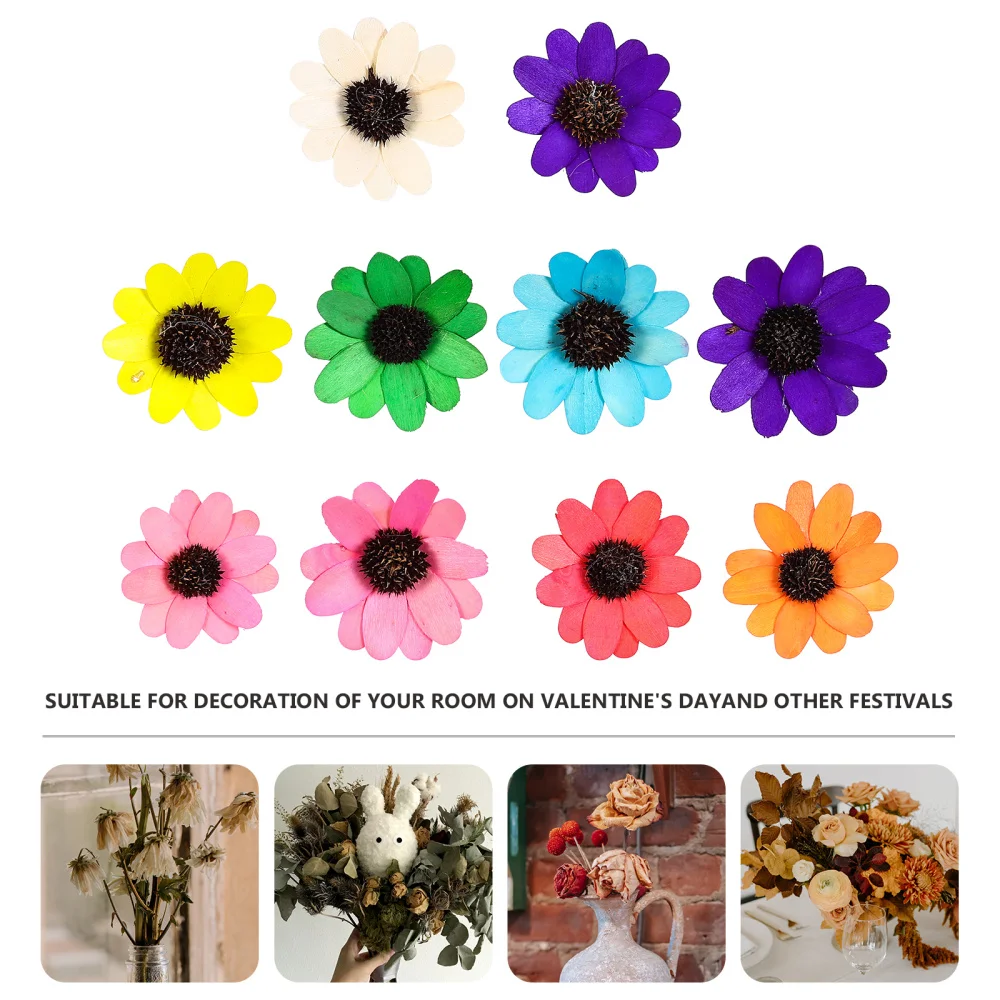 

10 Pcs Pastoral Wooden Fake Flower Artificial Decorative Flower Dried Flower