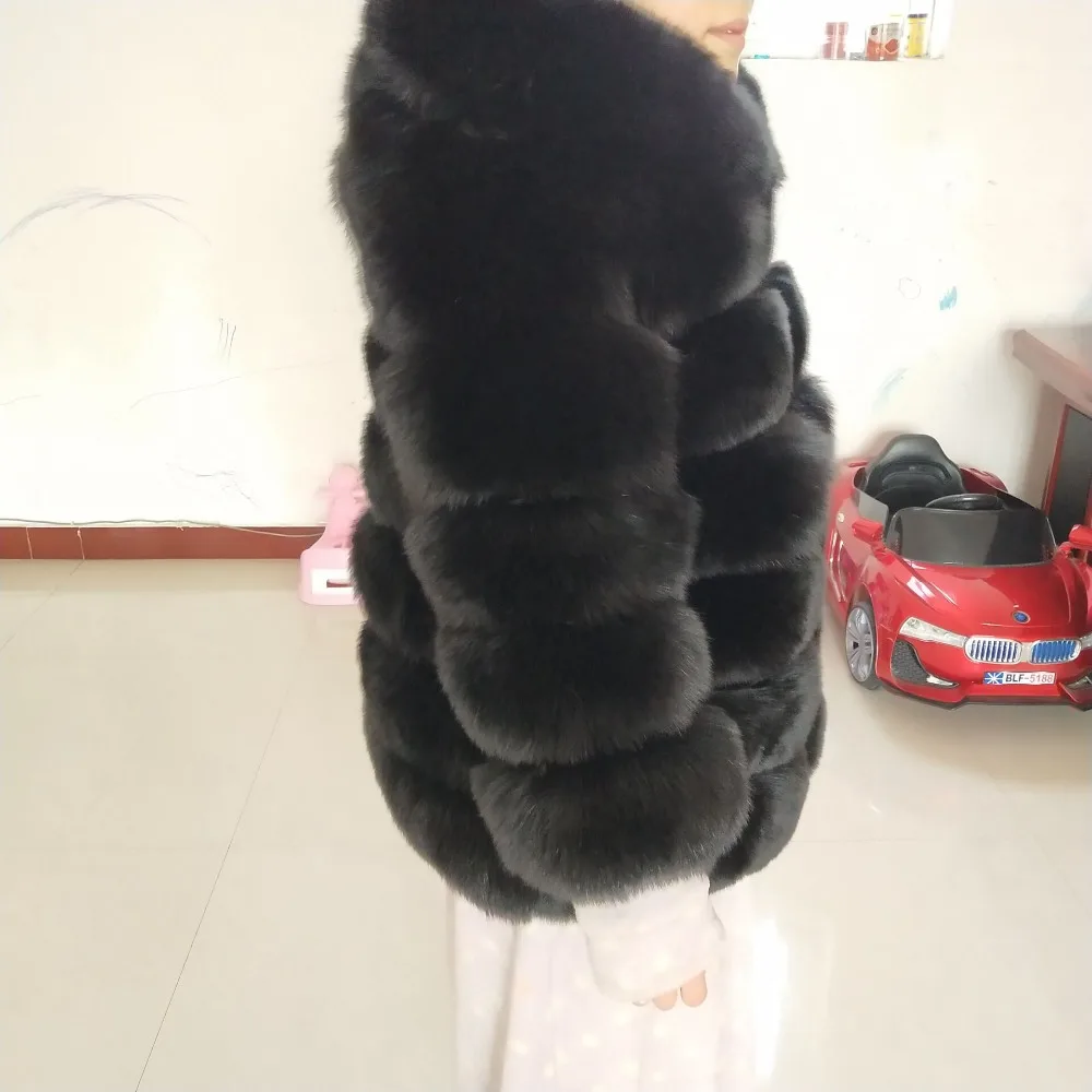 

Pop brand black fox fur coat fashion warm thick fox fur coat high-quality fur coat hood