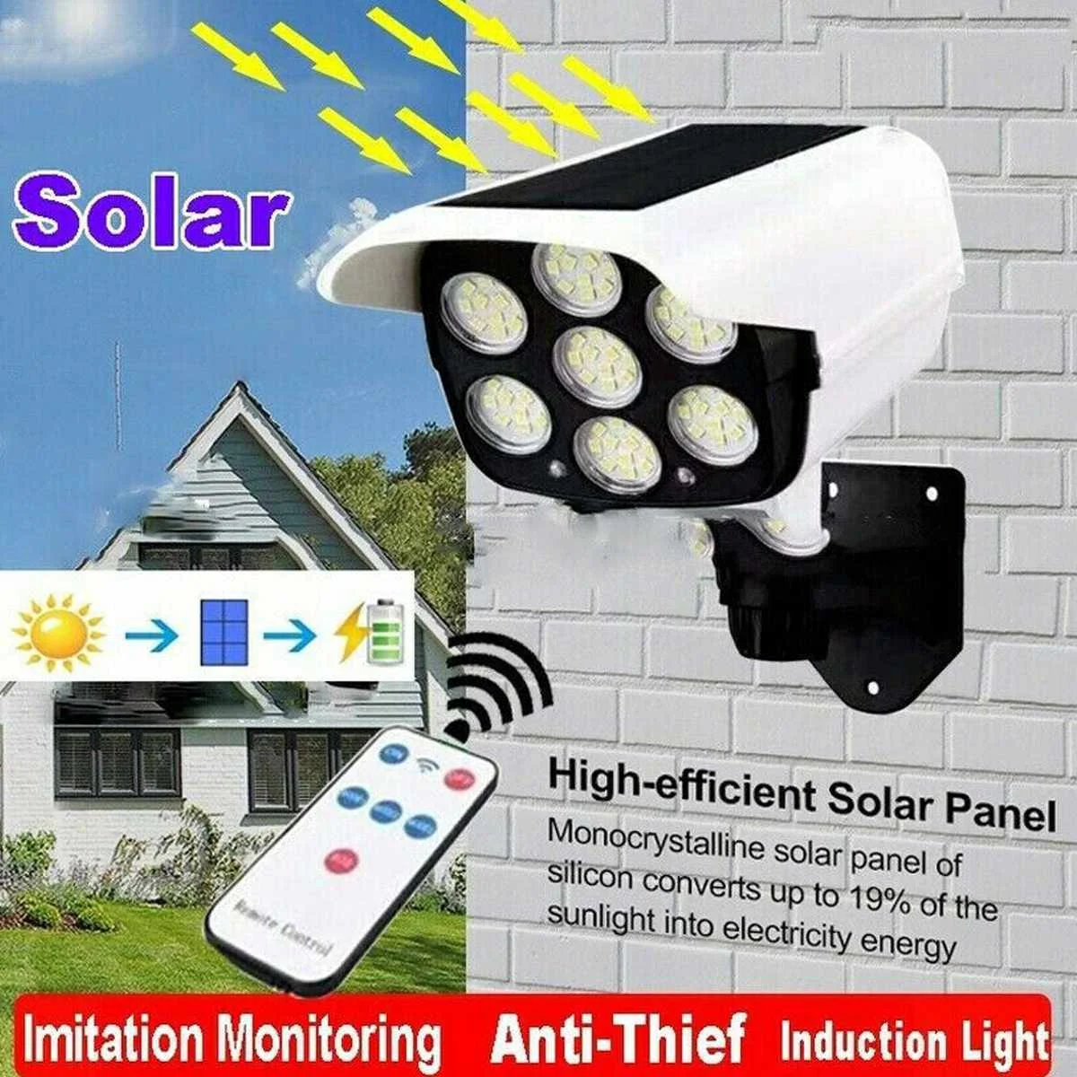 

2 In1 солнечный светильник безопасности моделирования поддельные пустышка Камера солнечный светильник Открытый Уличный Точечный светильни...