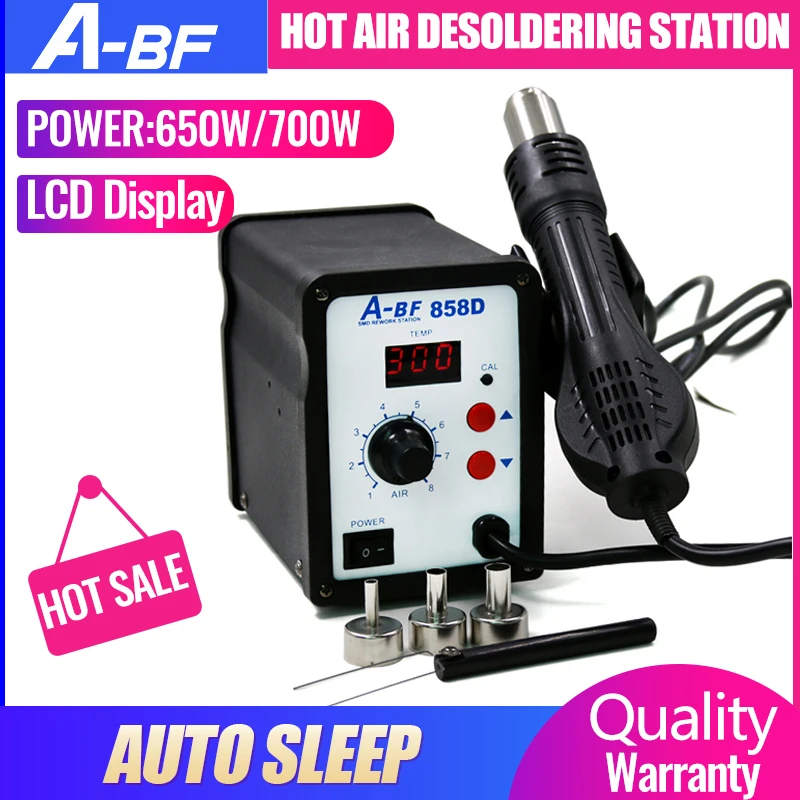 A-BF 858/858D фена паяльная станция цифровой дисплей умный свинцово-полностью разбирается сварочный стол инструмент для технического обслуживания