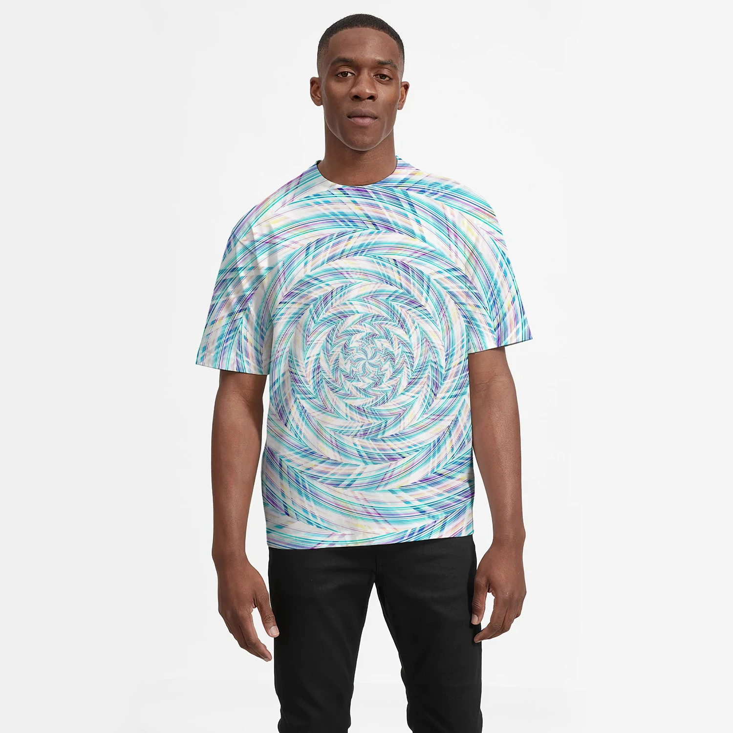 

Men's Vintage Oversized Short Sleeve T Shirts 2021 Summer New Harajuku Ethnic Style 3D Print Crewneck Graphic T-Shirt Top Tees