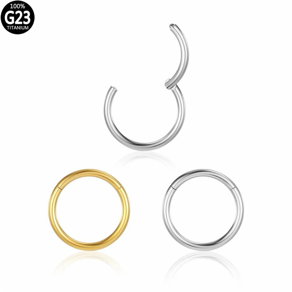 

G23 Titanium Segment Hinged Rings Nose Clicker Septum Piercing Lip Ear Cartilage Tragus Helix Labret Daith Earrings Body Jewelry