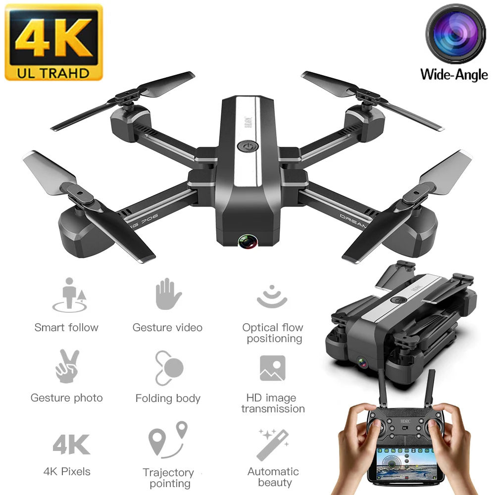 H20 RC 4K Дрон с двойной камерой Квадрокоптер профессиональная стабильная высота