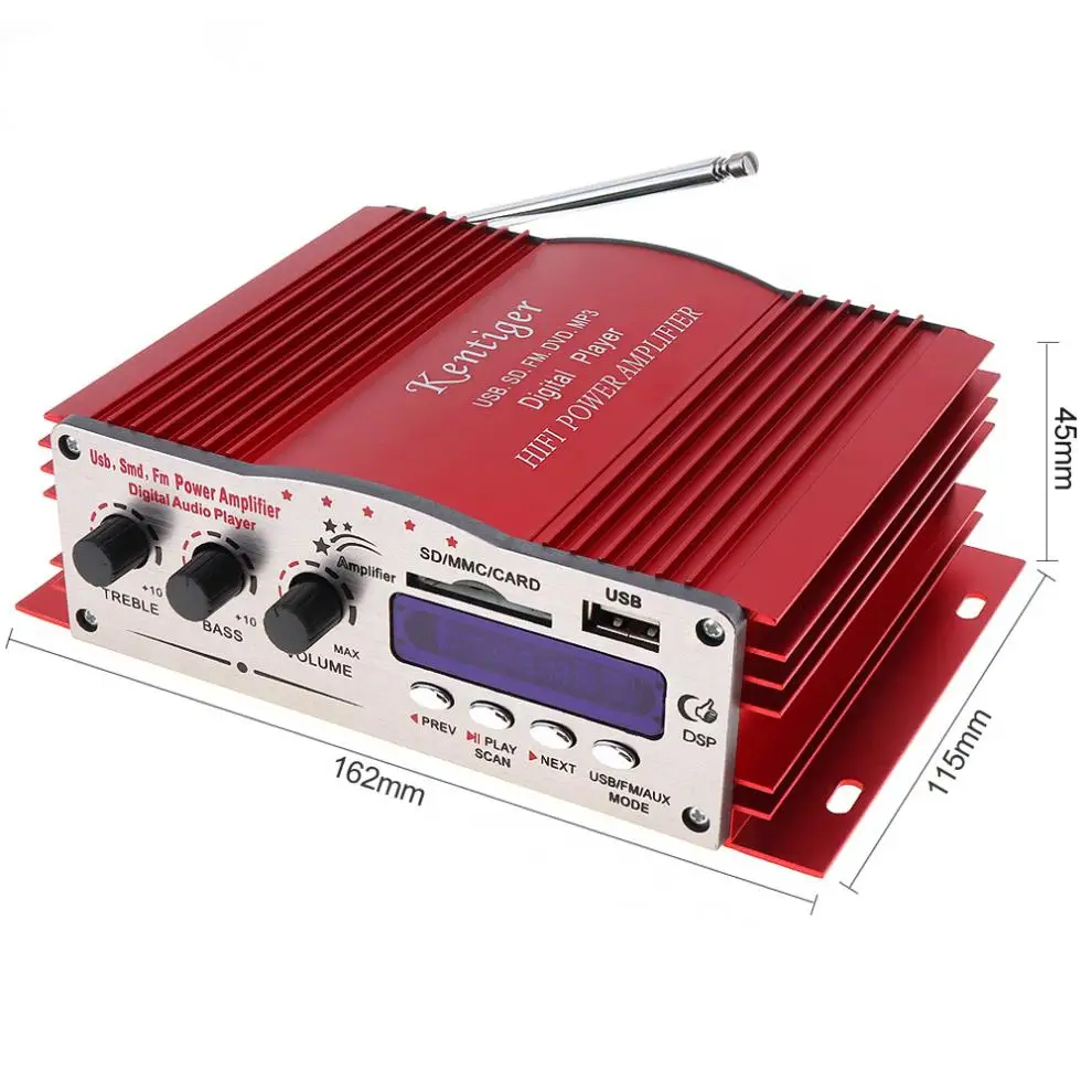 DC 12V HiFi авто стерео усилитель мощности Hi Fi цифровой аудио плеер Поддержка USB SD FM