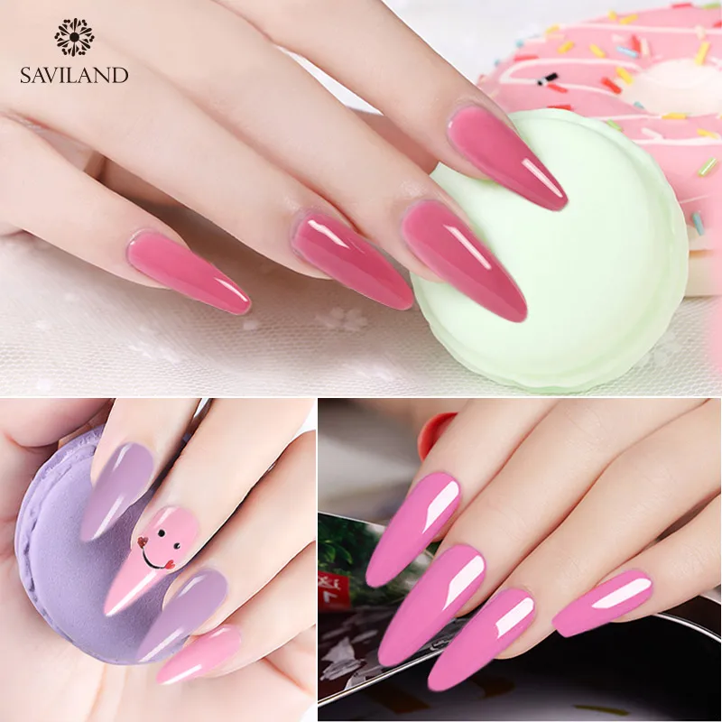 Saviland Macaron Nail Gel Pen 28 Colors Glitter Fluorescent Uv Lacquer Varnish Hybrid Soak Off Primer Top Coat for Nails | Красота и