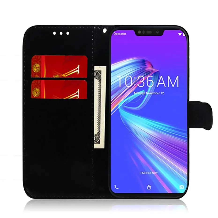 Флуоресцентный Чехол-книжка для ASUS Zenfone Max Plus (M1) ZB570TL ZB601KL (M2) ZB631KL ZB633KL 6 ZS630KL кожаный