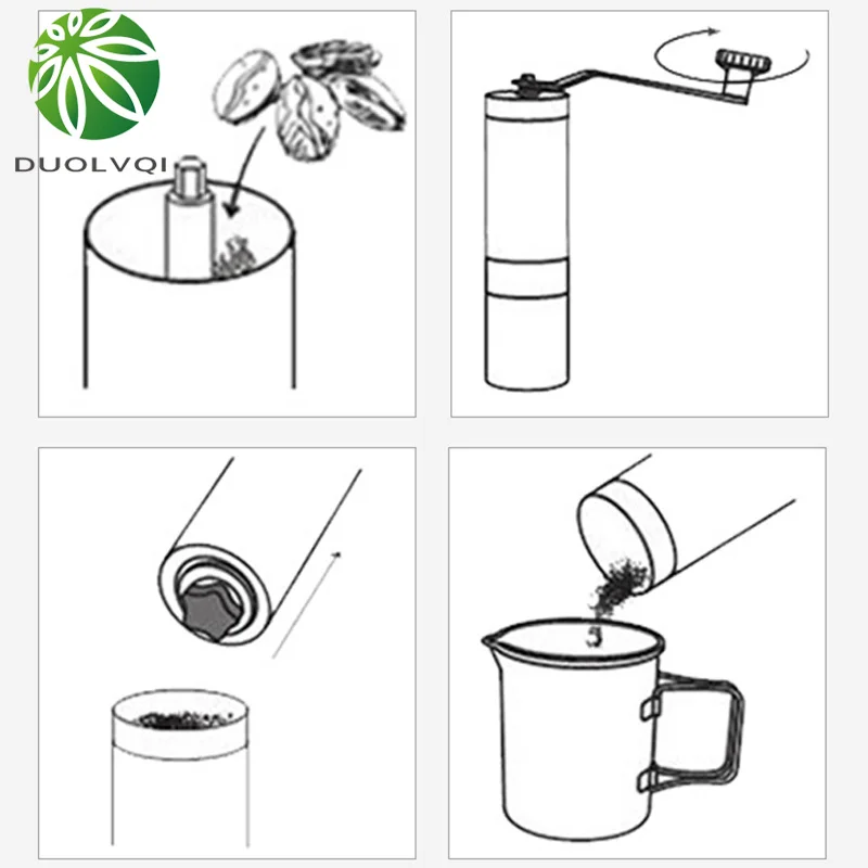 Ручная кофемолка из нержавеющей стали регулируемая Портативные